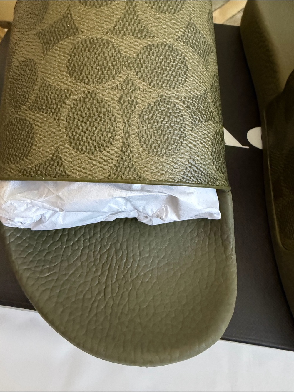 NIB Coach Olive Green Udele Signature Slide Sandals SZ 9 - Picture 5 of 11